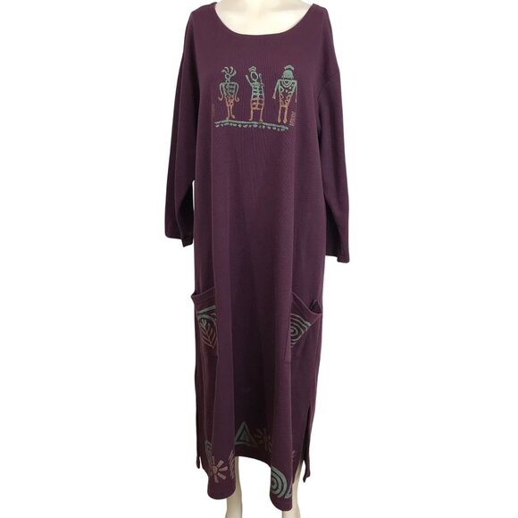 NO 1 FUNWEAR FACTORY - WOMEN'S M/L- PURPLE LONG SLEEVE CARGO PULL-OVER DRESS - Picture 1 of 7
